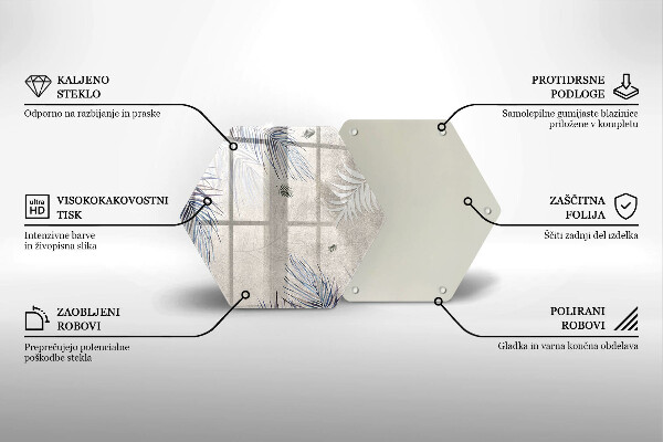 Glas Herdabdeckplatte Subtile Blätter