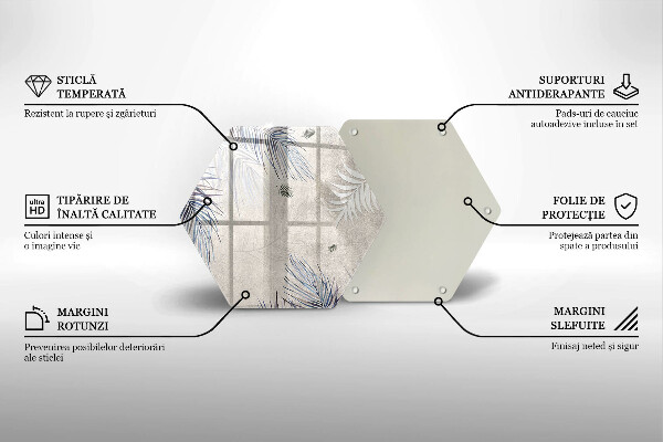 Glas Herdabdeckplatte Subtile Blätter