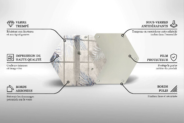 Glas Herdabdeckplatte Subtile Blätter