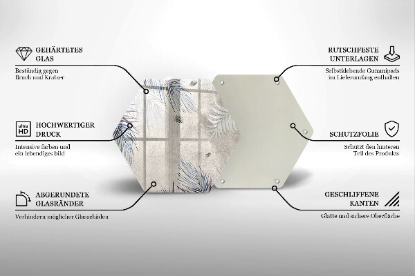 Glas Herdabdeckplatte Subtile Blätter