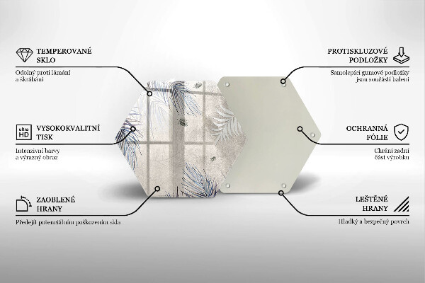 Glas Herdabdeckplatte Subtile Blätter