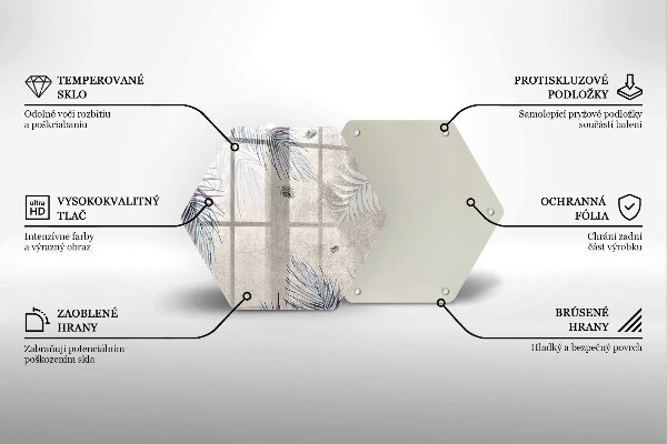 Glas Herdabdeckplatte Subtile Blätter