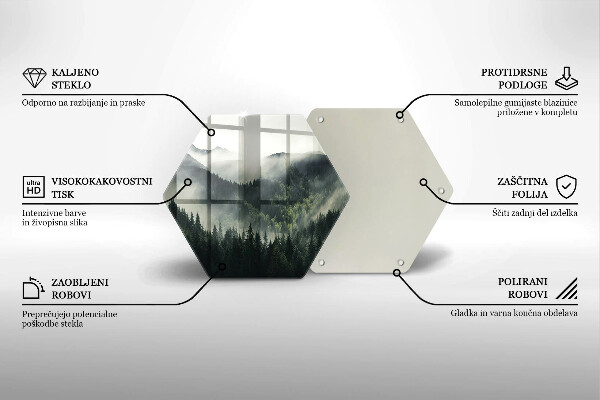 Glas Herdabdeckplatte Wald- und Nebellandschaft