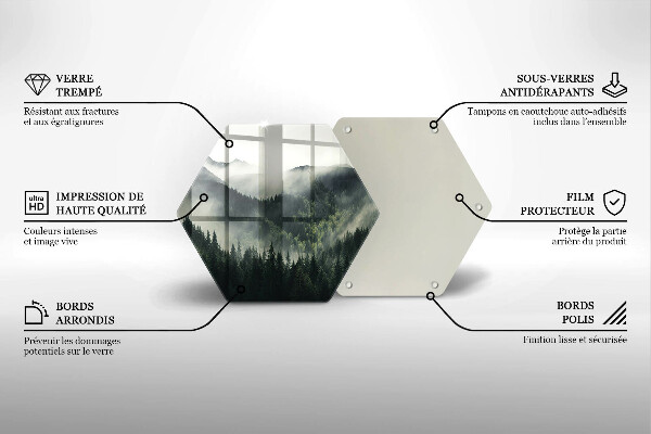 Glas Herdabdeckplatte Wald- und Nebellandschaft