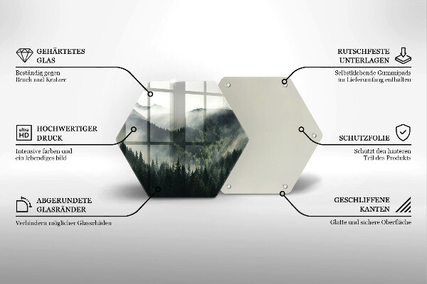 Glas Herdabdeckplatte Wald- und Nebellandschaft