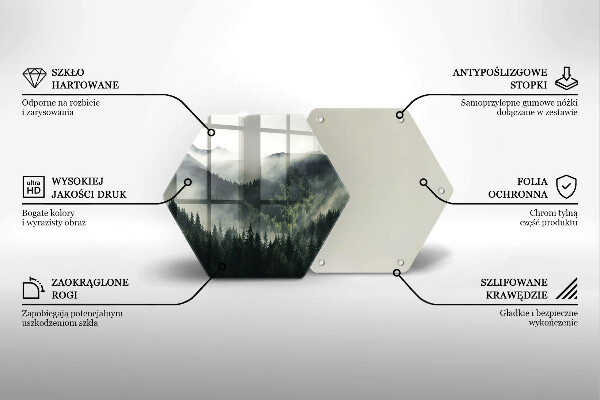 Glas Herdabdeckplatte Wald- und Nebellandschaft