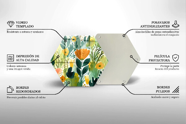 Glas Herdabdeckplatte Bemalte Blumen