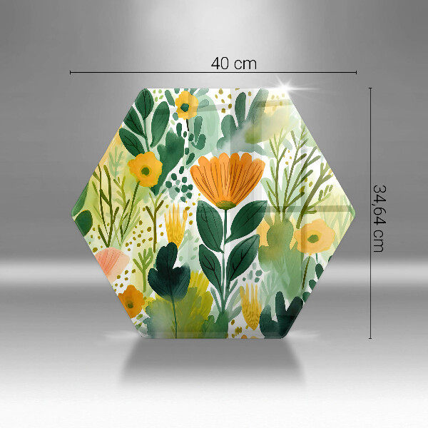 Glas Herdabdeckplatte Bemalte Blumen