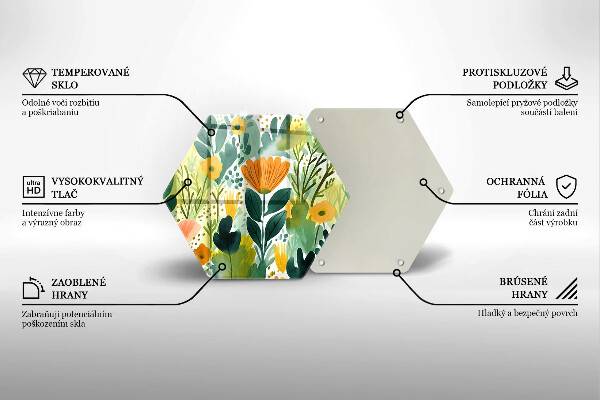 Glas Herdabdeckplatte Bemalte Blumen