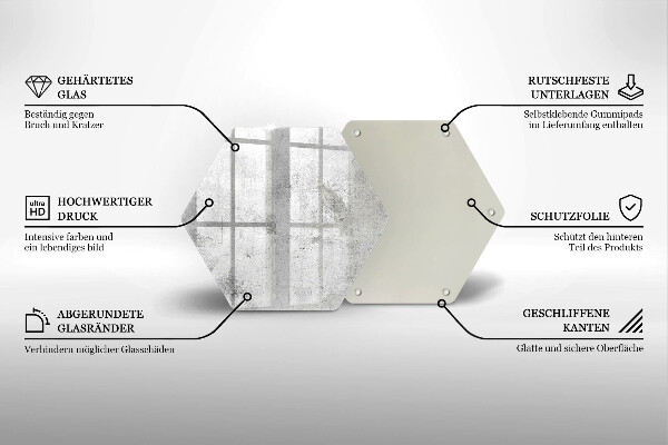 Glas Herdabdeckplatte Betonstruktur