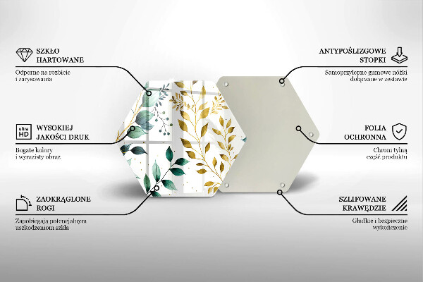 Glas Herdabdeckplatte Grüne und goldene Blätter