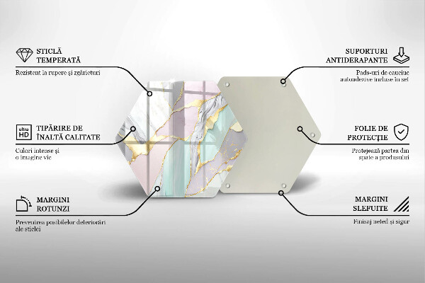 Glas Herdabdeckplatte Pastellmarmor