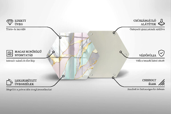 Glas Herdabdeckplatte Pastellmarmor