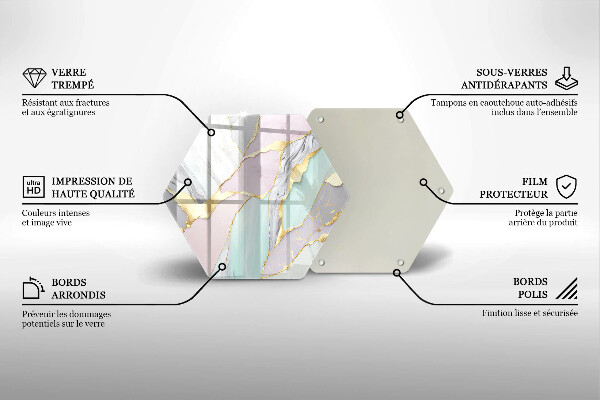 Glas Herdabdeckplatte Pastellmarmor
