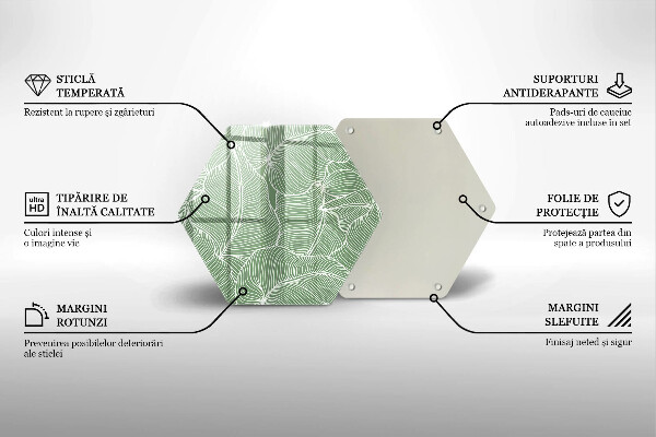 Glas Herdabdeckplatte Lineare Blätter