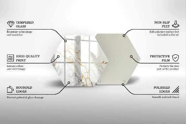 Glas Herdabdeckplatte Heller Marmor mit Gold