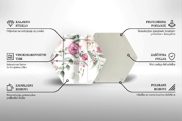 Glas Herdabdeckplatte Aquarellrosen