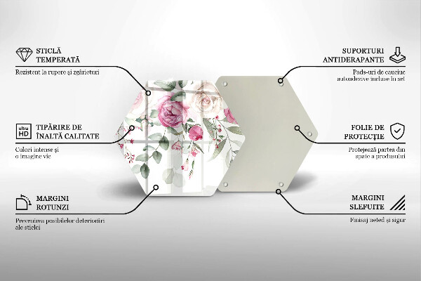 Glas Herdabdeckplatte Aquarellrosen