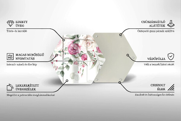 Glas Herdabdeckplatte Aquarellrosen