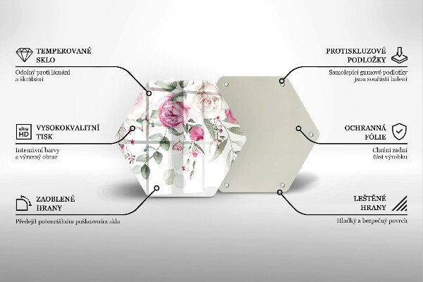 Glas Herdabdeckplatte Aquarellrosen