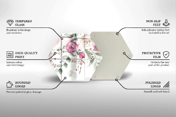 Glas Herdabdeckplatte Aquarellrosen