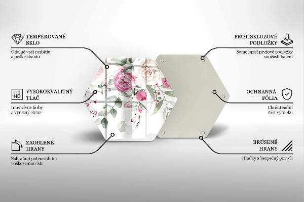 Glas Herdabdeckplatte Aquarellrosen