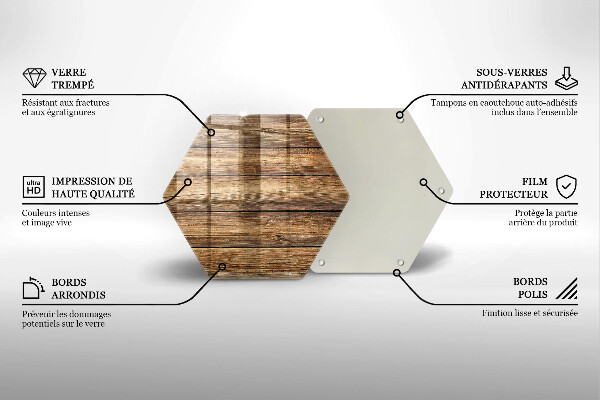 Glas Herdabdeckplatte Bretter mit Holzstruktur