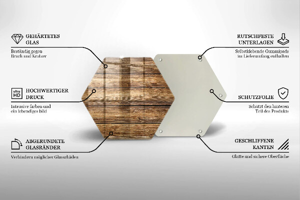 Glas Herdabdeckplatte Bretter mit Holzstruktur