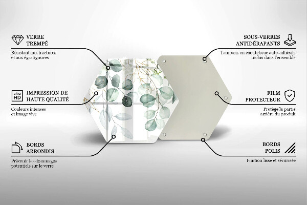 Glas Herdabdeckplatte Bemalte Pflanzen