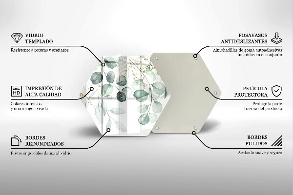 Glas Herdabdeckplatte Bemalte Pflanzen
