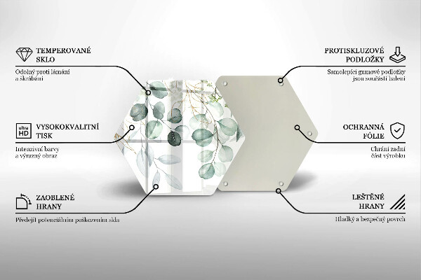 Glas Herdabdeckplatte Bemalte Pflanzen