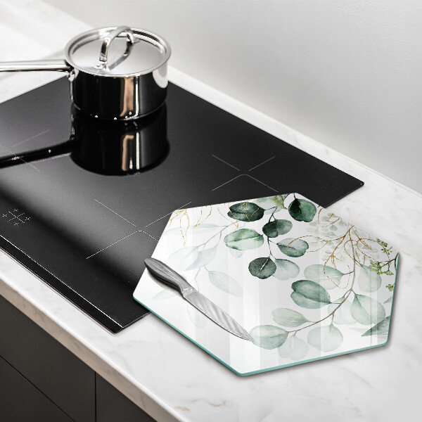 Glas Herdabdeckplatte Bemalte Pflanzen