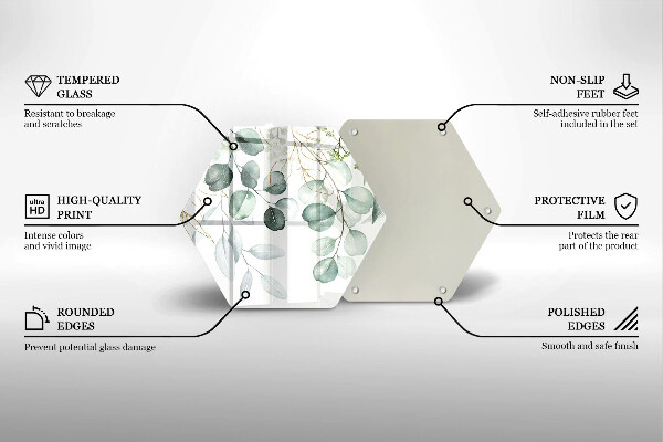 Glas Herdabdeckplatte Bemalte Pflanzen