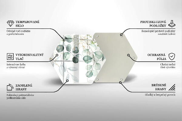 Glas Herdabdeckplatte Bemalte Pflanzen