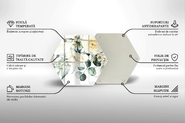 Glas Herdabdeckplatte Aquarellblumen