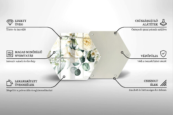 Glas Herdabdeckplatte Aquarellblumen