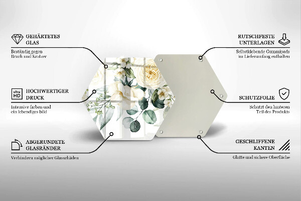 Glas Herdabdeckplatte Aquarellblumen