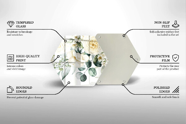Glas Herdabdeckplatte Aquarellblumen