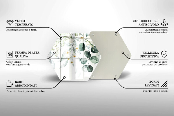 Glas Herdabdeckplatte Aquarellpflanzen
