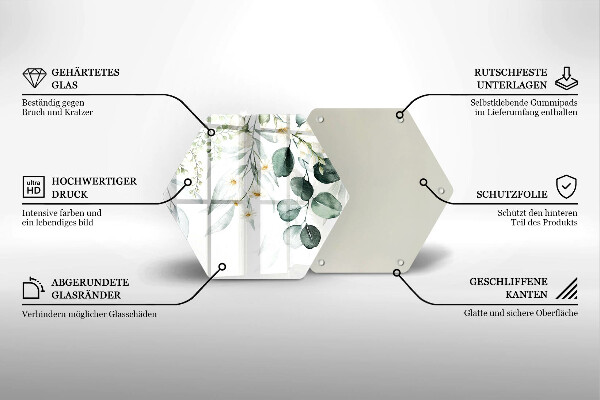 Glas Herdabdeckplatte Aquarellpflanzen