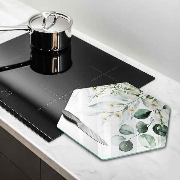 Glas Herdabdeckplatte Aquarellpflanzen