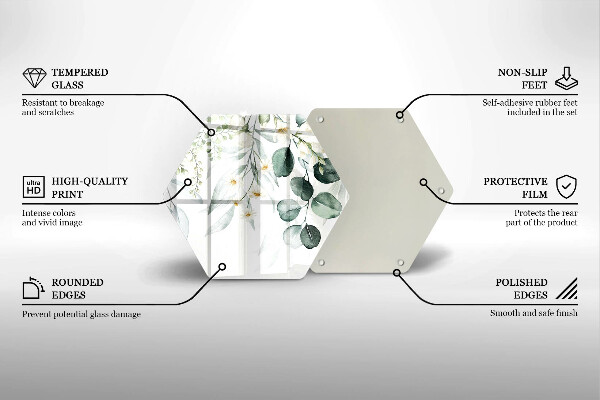 Glas Herdabdeckplatte Aquarellpflanzen