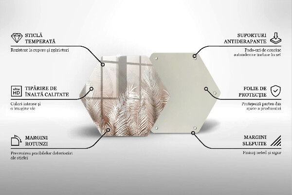 Glas Herdabdeckplatte Boho-Vegetationsblätter