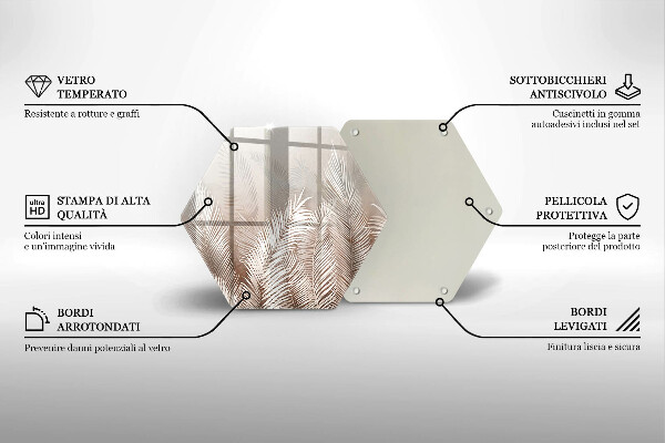 Glas Herdabdeckplatte Boho-Vegetationsblätter