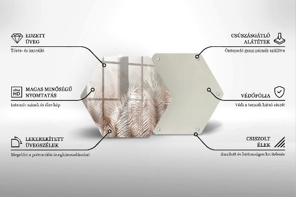 Glas Herdabdeckplatte Boho-Vegetationsblätter