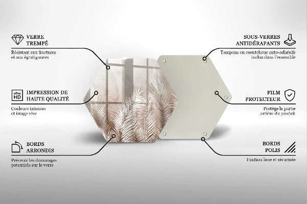 Glas Herdabdeckplatte Boho-Vegetationsblätter