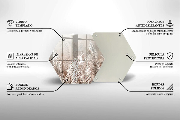 Glas Herdabdeckplatte Boho-Vegetationsblätter