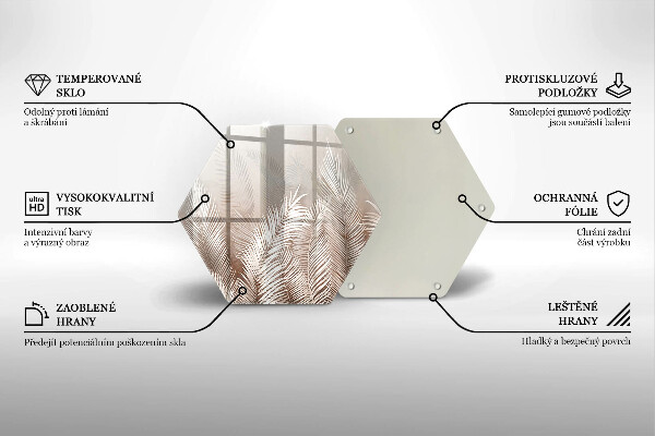 Glas Herdabdeckplatte Boho-Vegetationsblätter