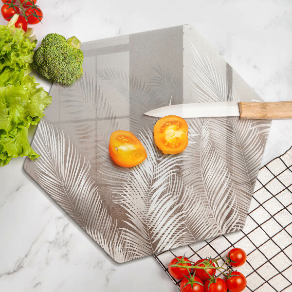 Glas Herdabdeckplatte Boho-Vegetationsblätter