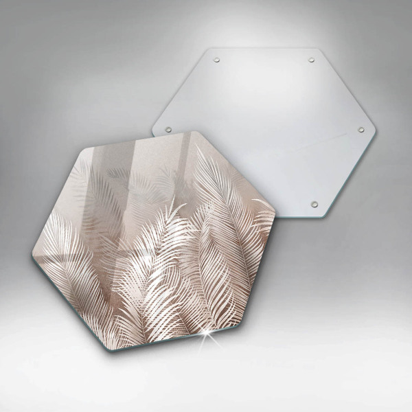 Glas Herdabdeckplatte Boho-Vegetationsblätter